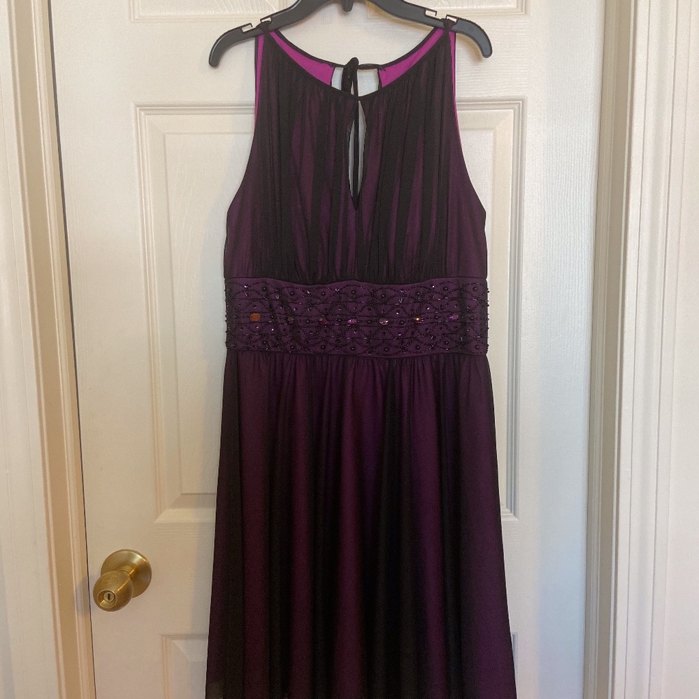 Black and fuchsia cocktail dress